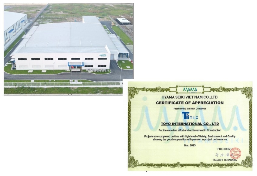 Công ty TNHH Toyo Quốc tế (T.I.C) vinh dự được lựa chọn làm tổng thầu dự án xây dựng nhà máy mới Công Ty TNHH Iiyama Seiki Việt Nam